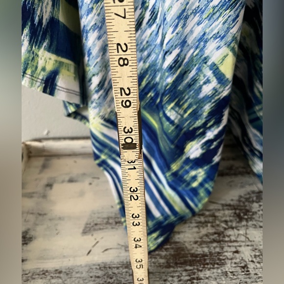 Chicos Hailey Hanky Blue Maxi Skirt Ikat Print Stretch Knit Size 2 Large/Xl EUC - Picture 13 of 13